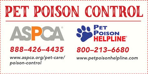 veterinary poison control.